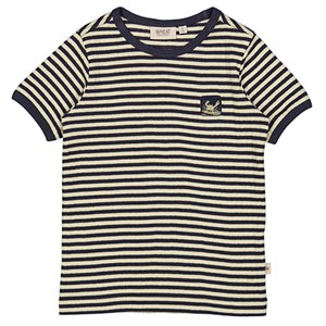 Wheat - T-shirt Surfcrab Badge SS, Midnight Stripe
